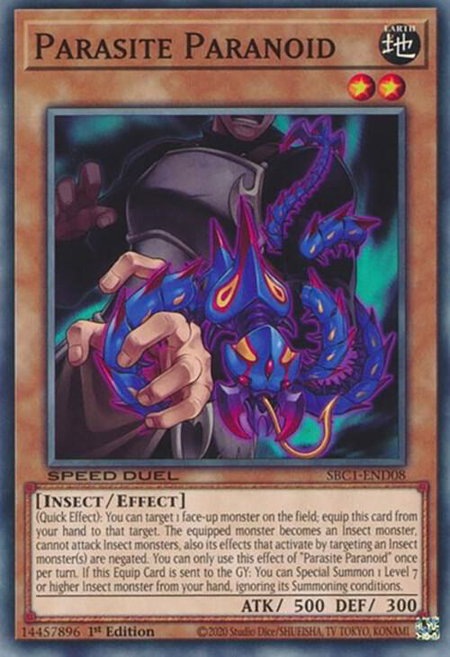Parasite Paranoid - Speed Duel: Streets of Battle City YuGiOh trading card