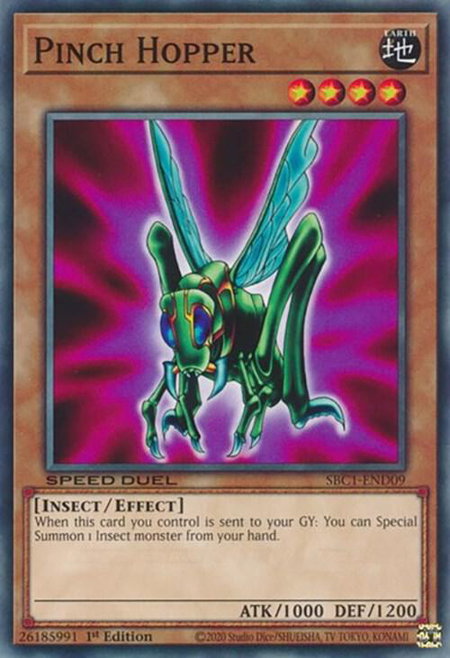 Pinch Hopper - Speed Duel: Streets of Battle City YuGiOh trading card