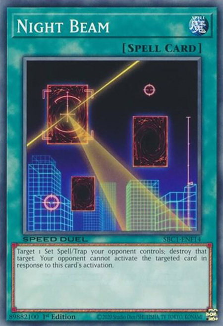Night Beam - Speed Duel: Streets of Battle City YuGiOh trading card