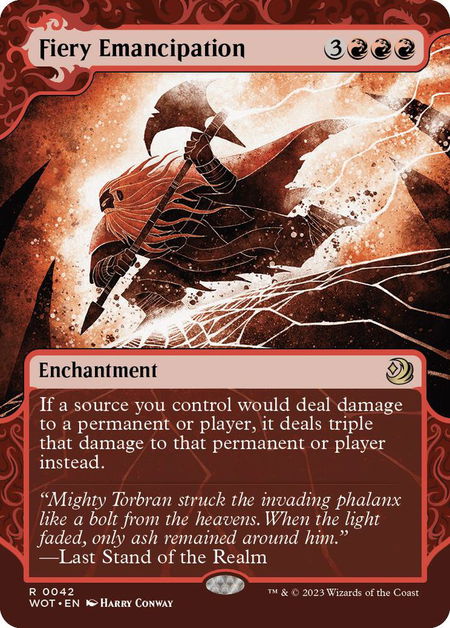Fiery Emancipation - Wilds of Eldraine: Enchanting Tales Magic: The Gathering trading card