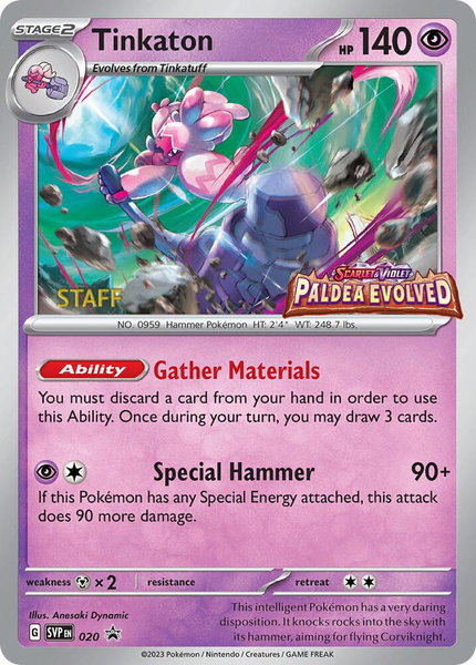 Tinkaton - 020 (Prerelease) [Staff] - SV: Scarlet & Violet Promo Cards Pokémon trading card