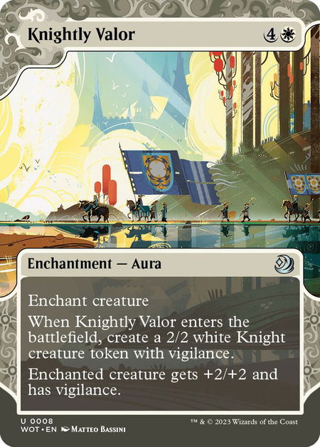 Knightly Valor - Wilds of Eldraine: Enchanting Tales Magic: The Gathering trading card