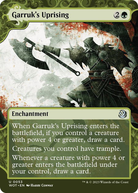 Garruk's Uprising - Wilds of Eldraine: Enchanting Tales Magic: The Gathering trading card