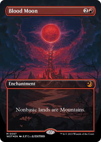 Blood Moon (Anime Borderless) (Confetti Foil) - Wilds of Eldraine: Enchanting Tales (WOT) #97 - Mythic Magic: The Gathering Trading Card