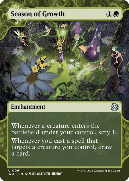 Season of Growth - Wilds of Eldraine: Enchanting Tales Magic: The Gathering trading card