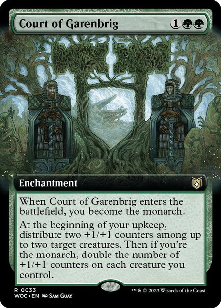 Court of Garenbrig (Extended Art) trading card from Commander: Wilds of Eldraine Court of Garenbrig (Extended Art) - Commander: Wilds of Eldraine Magic: The Gathering trading card