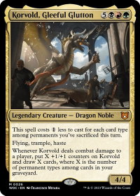 Korvold, Gleeful Glutton - Commander: Wilds of Eldraine (WOC) #26 - Mythic Rare Magic: The Gathering Trading Card