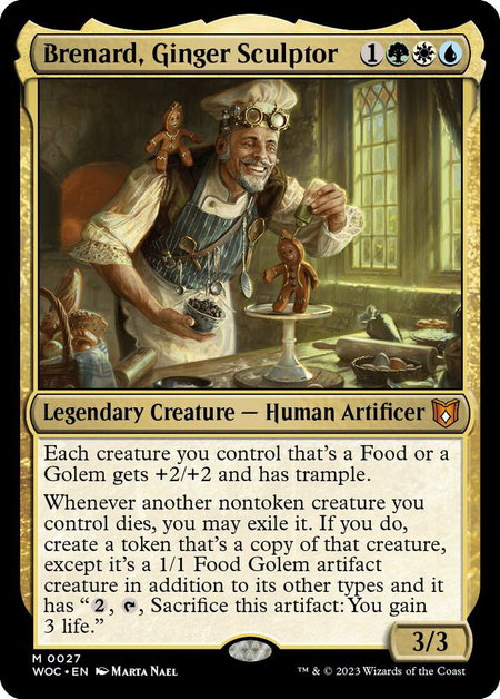 Brenard, Ginger Sculptor trading card from Commander: Wilds of Eldraine Brenard, Ginger Sculptor - Commander: Wilds of Eldraine Magic: The Gathering trading card