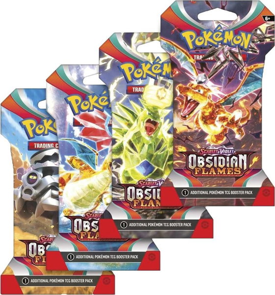 Obsidian Flames Sleeved Booster Pack Art Bundle [Set of 4] - SV03: Obsidian Flames Pokémon trading card