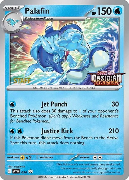 Palafin - 036 (Prerelease) [Staff] - SV: Scarlet & Violet Promo Cards Pokémon trading card