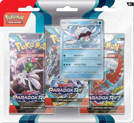 Paradox Rift 3 Pack Blister [Cetitan] - SV04: Paradox Rift Pokémon trading card