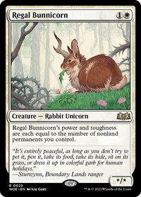 Regal Bunnicorn - Wilds of Eldraine (WOE) #25 - Rare Magic: The Gathering Trading Card