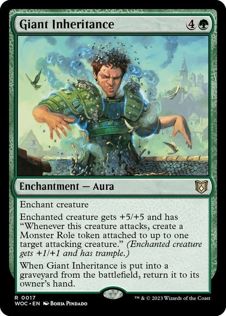 Giant Inheritance trading card from Commander: Wilds of Eldraine Giant Inheritance - Commander: Wilds of Eldraine Magic: The Gathering trading card