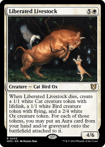 Liberated Livestock trading card from Commander: Wilds of Eldraine Liberated Livestock - Commander: Wilds of Eldraine Magic: The Gathering trading card