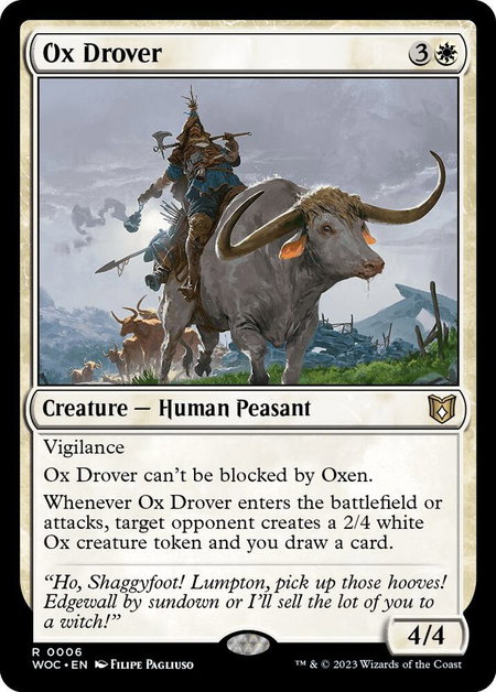 Ox Drover - Commander: Wilds of Eldraine Magic: The Gathering trading card