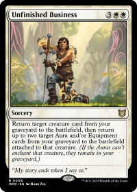 Unfinished Business - Commander: Wilds of Eldraine (WOC) #8 - Rare Magic: The Gathering Trading Card