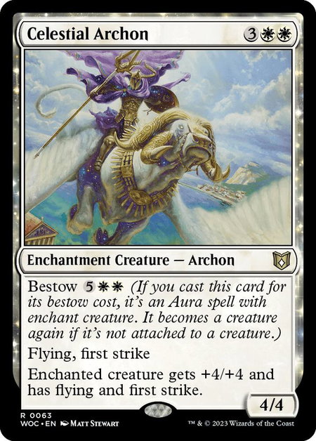 Celestial Archon trading card from Commander: Wilds of Eldraine Celestial Archon - Commander: Wilds of Eldraine Magic: The Gathering trading card