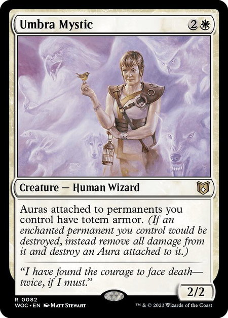 Umbra Mystic trading card from Commander: Wilds of Eldraine Umbra Mystic - Commander: Wilds of Eldraine Magic: The Gathering trading card