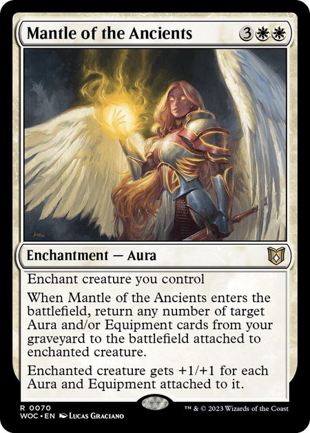 Mantle of the Ancients trading card from Commander: Wilds of Eldraine Mantle of the Ancients - Commander: Wilds of Eldraine Magic: The Gathering trading card