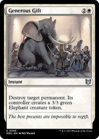 Generous Gift - Commander: Wilds of Eldraine (WOC) #68 - Uncommon Magic: The Gathering Trading Card