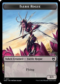 Faerie Rogue (0011) // Faerie Double-Sided Token - Commander: Wilds of Eldraine (WOC) #11 // 10 - Token Magic: The Gathering Trading Card