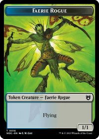 Faerie Rogue (0016) // Copy Double-Sided Token - Commander: Wilds of Eldraine (WOC) #16 // 4 - Token Magic: The Gathering Trading Card