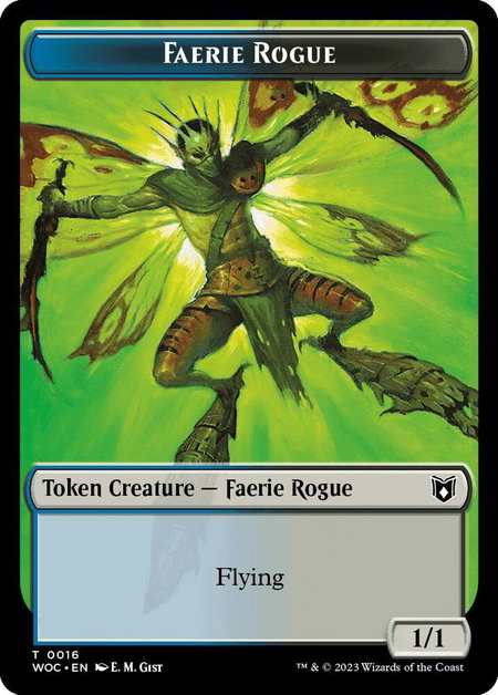 Faerie Rogue (0016) // Copy Double-Sided Token - Commander: Wilds of Eldraine Magic: The Gathering trading card