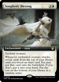 Songbirds' Blessing (Extended Art) - Commander: Wilds of Eldraine (WOC) #43 - Rare Magic: The Gathering Trading Card