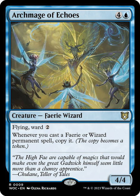 Archmage of Echoes trading card from Commander: Wilds of Eldraine Archmage of Echoes - Commander: Wilds of Eldraine Magic: The Gathering trading card