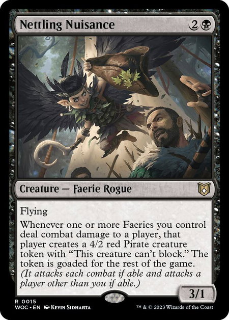 Nettling Nuisance trading card from Commander: Wilds of Eldraine Nettling Nuisance - Commander: Wilds of Eldraine Magic: The Gathering trading card