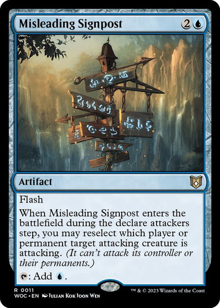 Misleading Signpost - Commander: Wilds of Eldraine Magic: The Gathering trading card