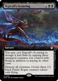 Tegwyll's Scouring (Extended Art) - Commander: Wilds of Eldraine (WOC) #52 - Rare Magic: The Gathering Trading Card