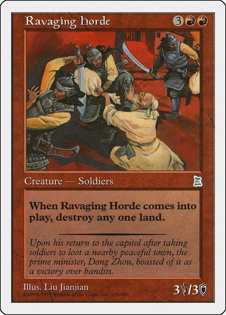 Ravaging Horde - Portal Three Kingdoms Magic: The Gathering trading card