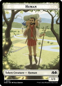 Human Token - Wilds of Eldraine (WOE) #2 - Token Magic: The Gathering Trading Card