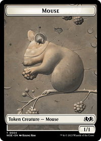Mouse Token - Wilds of Eldraine (WOE) #4 - Token Magic: The Gathering Trading Card
