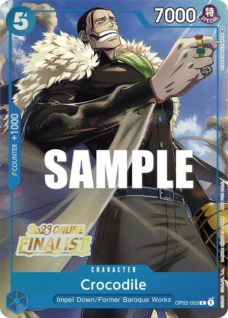 Crocodile (Online Regional 2023) [Finalist] - One Piece Promotion Cards One Piece trading card