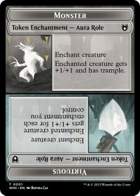 Monster Role / Virtuous Role // Royal Role / Virtuous Role Double-Sided Token - Commander: Wilds of Eldraine (WOC) #1 // 2 - Token Magic: The Gathering Trading Card