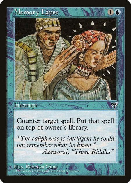 Memory Lapse - Mirage Magic: The Gathering trading card