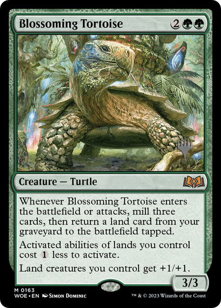 Blossoming Tortoise - Promo Pack: Wilds of Eldraine Magic: The Gathering trading card