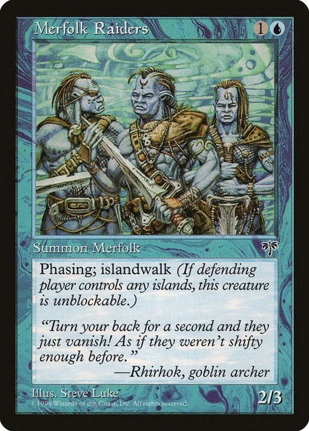 Merfolk Raiders - Mirage Magic: The Gathering trading card