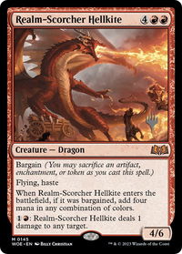 Realm-Scorcher Hellkite - Promo Pack: Wilds of Eldraine (PPWOE) #145p - Mythic Magic: The Gathering Trading Card