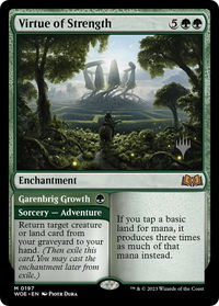 Virtue of Strength - Promo Pack: Wilds of Eldraine (PPWOE) #197p - Mythic Magic: The Gathering Trading Card
