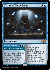 Virtue of Knowledge - Promo Pack: Wilds of Eldraine (PPWOE) #76p - Mythic Magic: The Gathering Trading Card