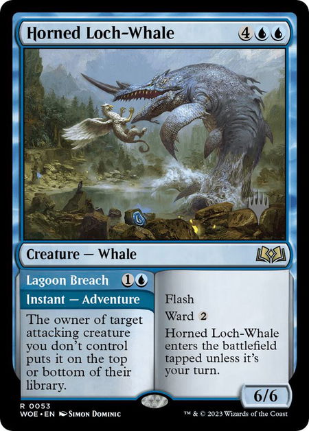Horned Loch-Whale - Promo Pack: Wilds of Eldraine Magic: The Gathering trading card
