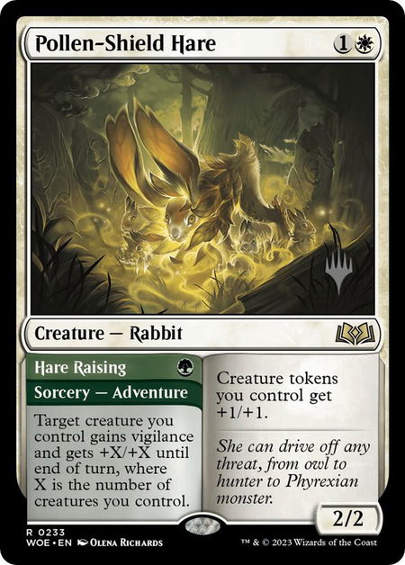Pollen-Shield Hare - Promo Pack: Wilds of Eldraine Magic: The Gathering trading card