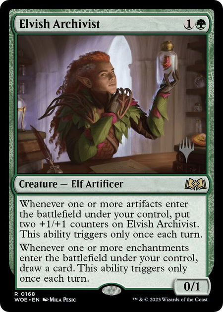 Elvish Archivist - Promo Pack: Wilds of Eldraine Magic: The Gathering trading card