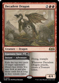 Decadent Dragon - Promo Pack: Wilds of Eldraine (PPWOE) #223p - Rare Magic: The Gathering Trading Card