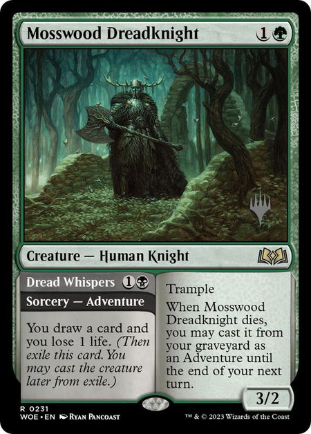 Mosswood Dreadknight - Promo Pack: Wilds of Eldraine Magic: The Gathering trading card
