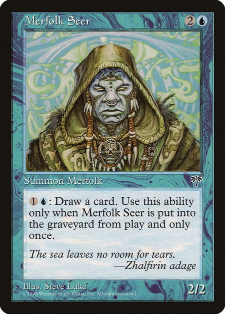 Merfolk Seer - Mirage Magic: The Gathering trading card