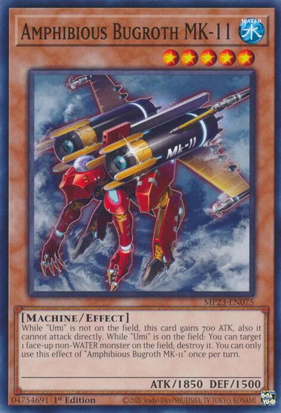 Amphibious Bugroth MK-11 trading card from 25th Anniversary Tin: Dueling Heroes Mega Pack Amphibious Bugroth MK-11 - 25th Anniversary Tin: Dueling Heroes Mega Pack YuGiOh trading card